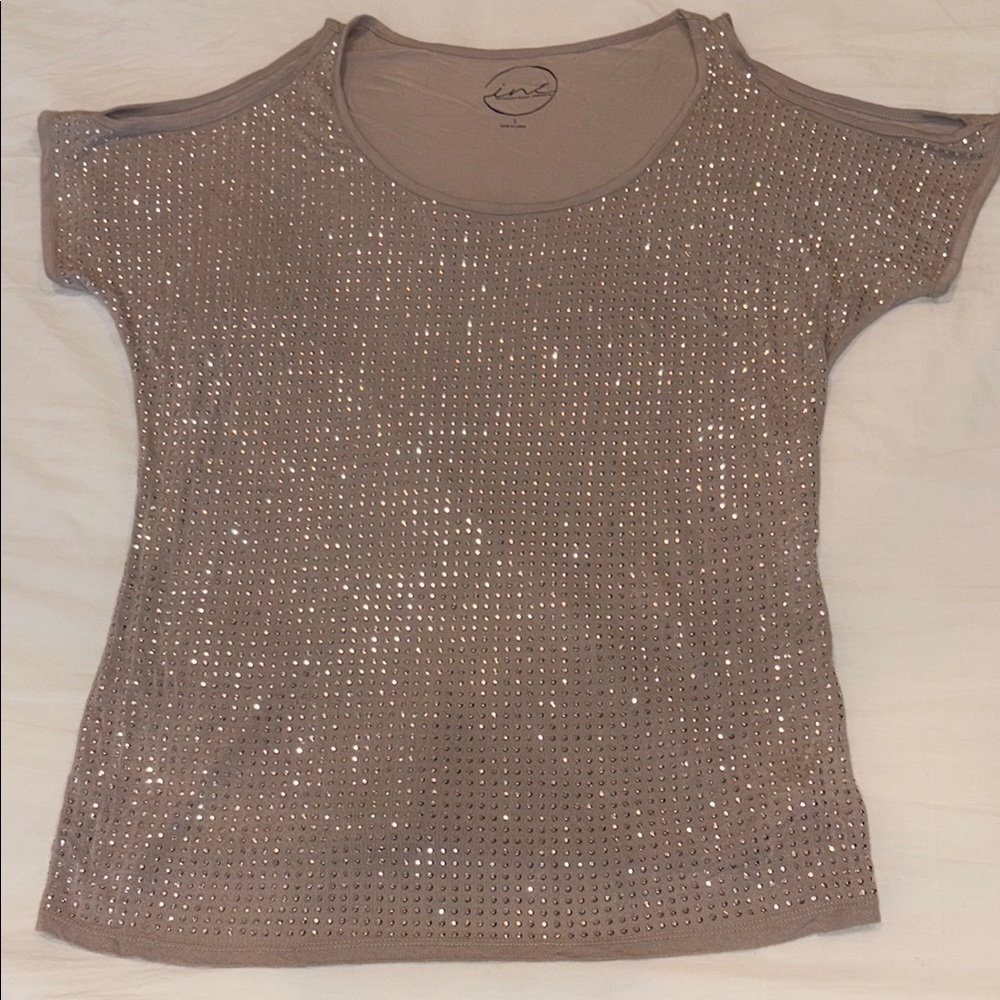 Inc Concepts Women's Sparkling Tan Top